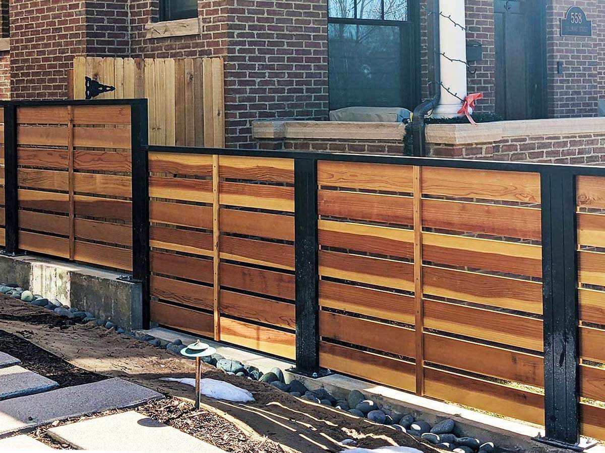 Photo of mixed material fence in Denver Colorado