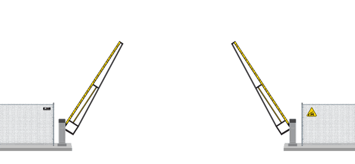 Automated Barrier Lift gate in open position