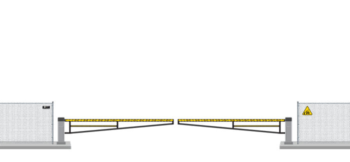 Automated Barrier swing gate  in closed position