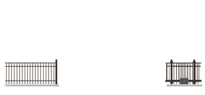 Automated Metal V-Track gate in open position