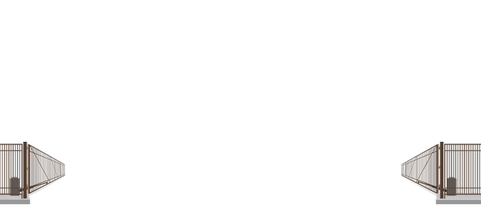 Automated Metal swing gate in open position