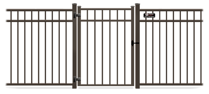 Metal gate in closed position