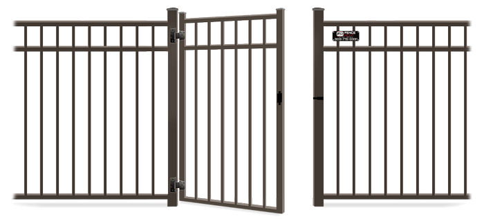 Metal gate in open position