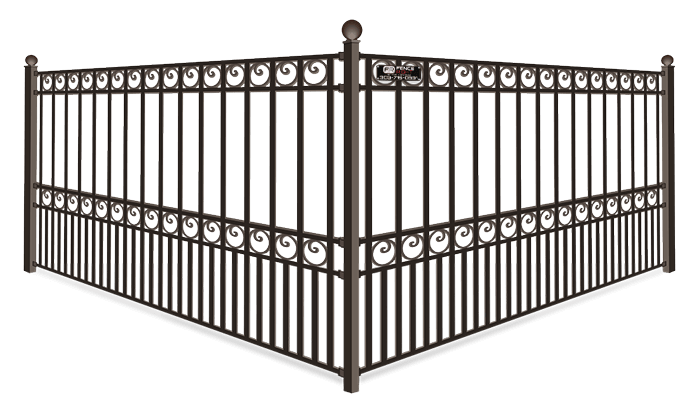 Ornate With Rings wrought iron fence company in Denver Metro Front Range area