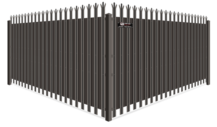 Trident Security With Privacy Slat wrought iron fence company in Denver Metro Front Range area