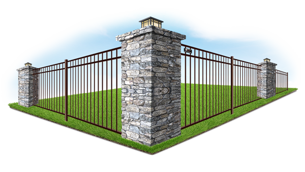 Fence with stone columns in Denver Metro Front Range area